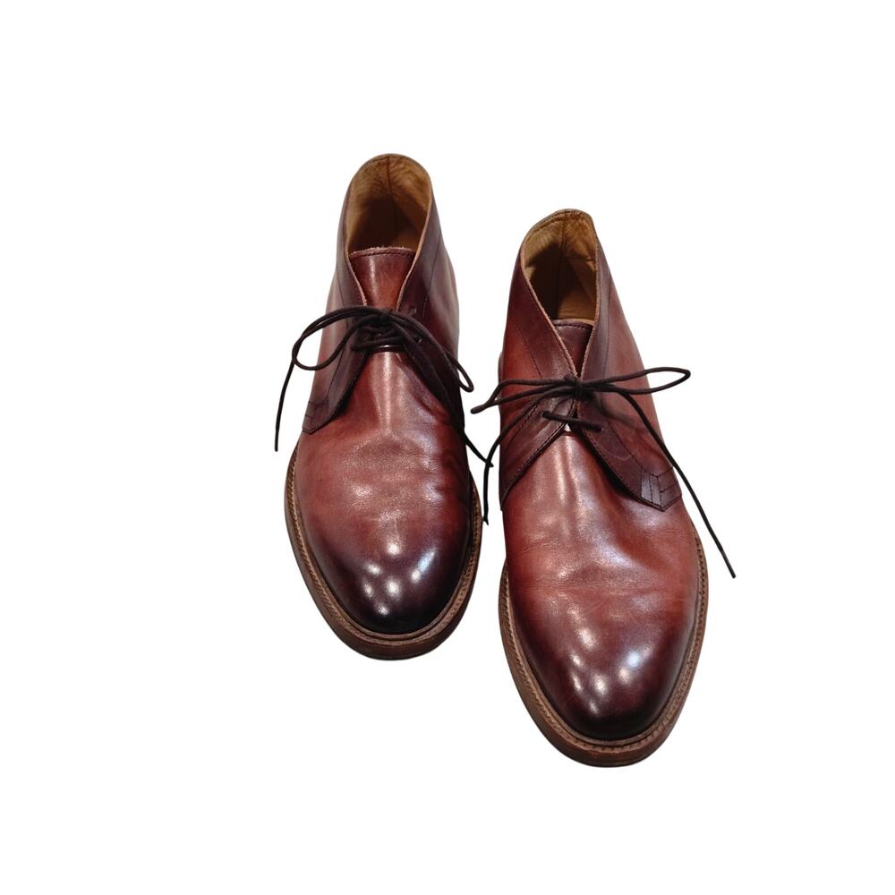 Curatore Vero Cuoio Men's Leather Chukka Boots Color: Cognac Brown Size:11 - Picture 2 of 6